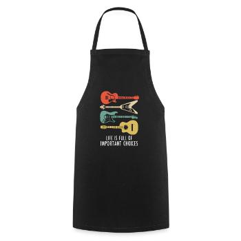 Guitar Vintage Guitarist Gift - Cooking Apron - black - Front - AI Model Male 185 dark (185cm)