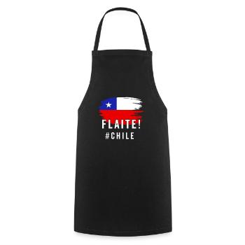 Chili Drapeau Pride Chilien Drôle Camiseta Chilena - Tablier de cuisine - noir - Devant - AI Model Male 185 dark (185cm)