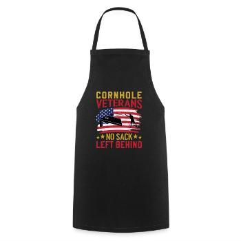 Cornhole Veteran - Kein Sack Bleibt Zurück - Kochschürze - Schwarz - Vorne - AI Model Male 185 dark (185cm)
