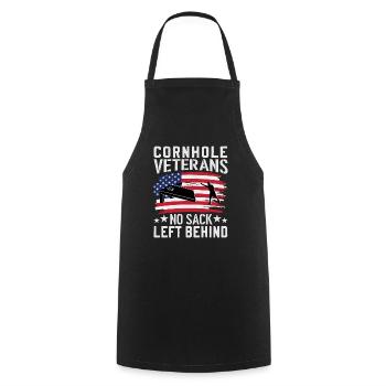 Cornhole Veteran - Kein Sack Bleibt Zurück - Kochschürze - Schwarz - Vorne - AI Model Male 185 dark (185cm)