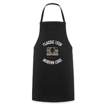 Retro Tech Genius -Classic Computer and Camera Art - Tablier de cuisine - noir - Devant - AI Model Male 185 dark (185cm)