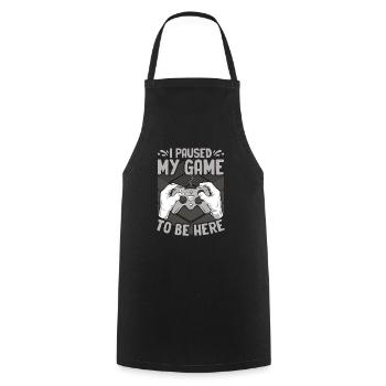 Gamer's Dilemma: Paused Game Should Be Here - Cooking Apron - black - Front - AI Model Male 185 dark (185cm)