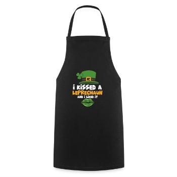 I Kissed A Leprechaun And I Liked It - Cooking Apron - black - Front - AI Model Male 185 dark (185cm)