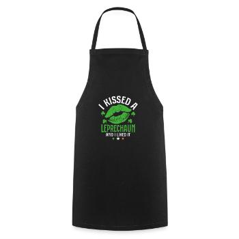 I Kissed A Leprechaun And I Liked It - Cooking Apron - black - Front - AI Model Male 185 dark (185cm)