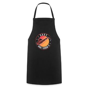 Funny Saxophonist - Saxy And I Know It - Cooking Apron - black - Front - AI Model Male 185 dark (185cm)