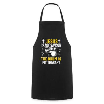 Christlicher Schlagzeuger Schlagzeuger Stick-Männer Jesus - Kochschürze - Schwarz - Vorne - AI Model Male 185 dark (185cm)