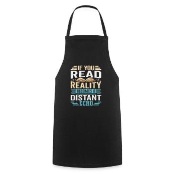 Dicton de livre inspirant - lecteur de livre - Tablier de cuisine - noir - Devant - AI Model Male 185 dark (185cm)