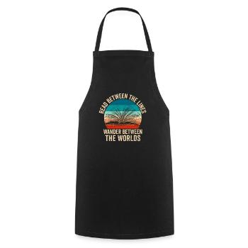 Bookworm Saying - Passionate Book Reader - Cooking Apron - black - Front - AI Model Male 185 dark (185cm)