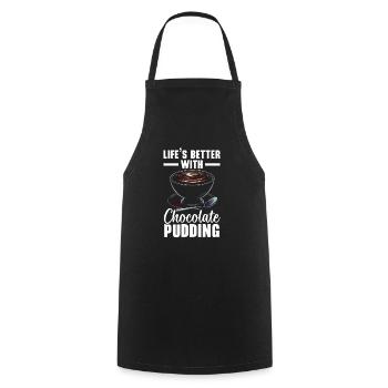 Chocolate Pudding Sweet Dessert Food Lover Foodie - Cooking Apron - black - Front - AI Model Male 185 dark (185cm)