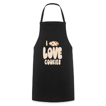 I love cookies - Cooking Apron - black - Front - AI Model Male 185 dark (185cm)