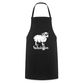Chef Chefin Schaf Geschenk Schäfin Spruch - Kochschürze - Schwarz - Vorne - AI Model Male 185 dark (185cm)