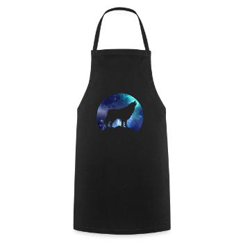 Wolf Geschenk - Kochschürze - Schwarz - Vorne - AI Model Male 185 dark (185cm)