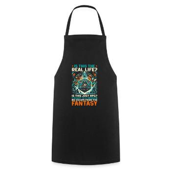Role Playing Game RPG Master Video Game Gamer - Cooking Apron - black - Front - AI Model Male 185 dark (185cm)