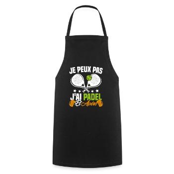 I can't I have padel and aperitif Padeliste Gift - Cooking Apron - black - Front - AI Model Male 185 dark (185cm)