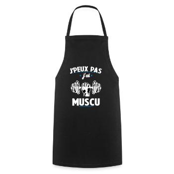 I can't I worked out - Cooking Apron - black - Front - AI Model Male 185 dark (185cm)