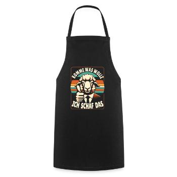 Schaf Motivation Prüfung Glück Spruch Geschenk - Kochschürze - Schwarz - Vorne - AI Model Male 185 dark (185cm)