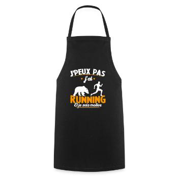 Je Peux Pas J ai Running Et Je Suis Motivé - Tablier de cuisine - noir - Devant - AI Model Male 185 dark (185cm)