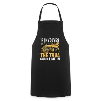 Tuba Player Men Women Marching Band Brass Tubist - Cooking Apron - black - Front - AI Model Male 185 dark (185cm)