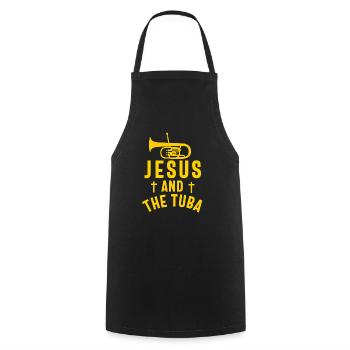 Tuba Player Men Women Marching Band Brass Tubist - Cooking Apron - black - Front - AI Model Male 185 dark (185cm)