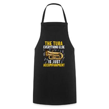 Tuba Player Men Women Marching Band Brass Tubist - Cooking Apron - black - Front - AI Model Male 185 dark (185cm)