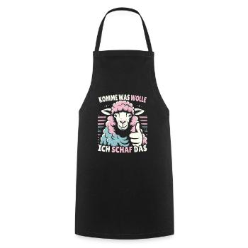 Schaf Motivation Prüfung Glück Spruch Geschenk - Kochschürze - Schwarz - Vorne - AI Model Male 185 dark (185cm)