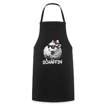 Chef Chefin Schaf Geschenk Schäfin Spruch - Kochschürze - Schwarz - Vorne - AI Model Male 185 dark (185cm)