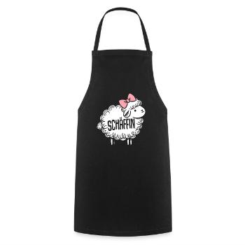Chef Chefin Schaf Geschenk Schäfin Spruch - Kochschürze - Schwarz - Vorne - AI Model Male 185 dark (185cm)