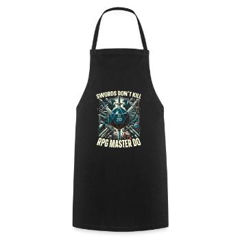 Role Playing Game RPG Master Video Game Gamer - Cooking Apron - black - Front - AI Model Male 185 dark (185cm)