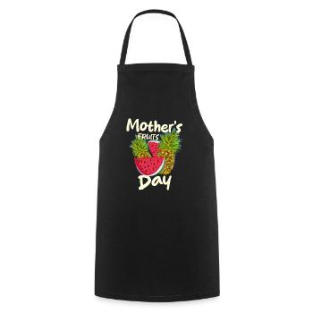 Fête des mères à l’ananas et à la pastèque - Tablier de cuisine - noir - Devant - AI Model Male 185 dark (185cm)