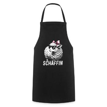Chef Chefin Schaf Geschenk Schäfin Spruch - Kochschürze - Schwarz - Vorne - AI Model Male 185 dark (185cm)