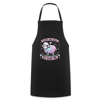 Schaf Motivation Prüfung Glück Spruch Geschenk - Kochschürze - Schwarz - Vorne - AI Model Male 185 dark (185cm)