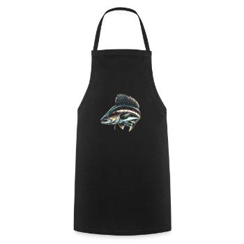 Cobia Angeln Liebhaber Fischfänger Fischer - Kochschürze - Schwarz - Vorne - AI Model Male 185 dark (185cm)