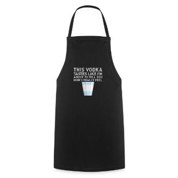 Wodka schmeckt, als würde ich wirklich Alkohol trinken Wodka - Kochschürze - Schwarz - Vorne - AI Model Male 185 dark (185cm)