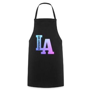 Los Angeles, California, LA - Cooking Apron - black - Front - AI Model Male 185 dark (185cm)