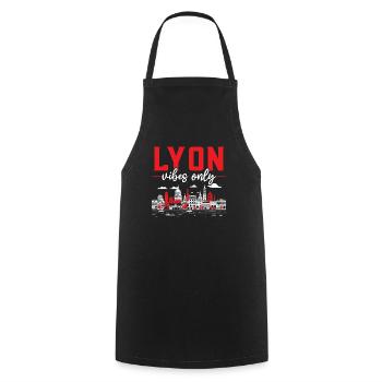 Lyon France Voyage Vacances Touriste J’aime Lyon - Tablier de cuisine - noir - Devant - AI Model Male 185 dark (185cm)