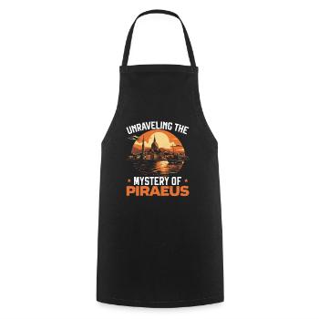 Piraeus Greece Travel Vacation Europe Greek Flag - Cooking Apron - black - Front - AI Model Male 185 dark (185cm)