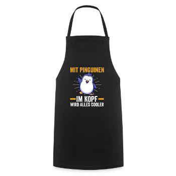 Süße Pinguin - Kochschürze - Schwarz - Vorne - AI Model Male 185 dark (185cm)