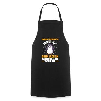 Pingouin mignon - Tablier de cuisine - noir - Devant - AI Model Male 185 dark (185cm)