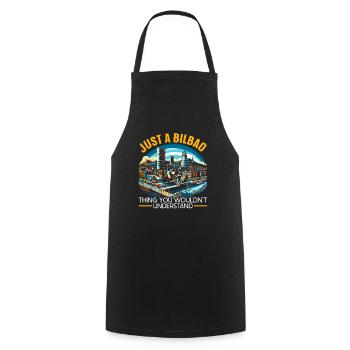 Bilbao Spain Travel Vacation I Love Bilbao Skyline - Cooking Apron - black - Front - AI Model Male 185 dark (185cm)