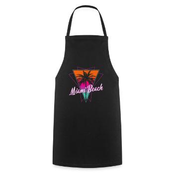Miami Beach Florida USA Retro Vintage - Kochschürze - Schwarz - Vorne - AI Model Male 185 dark (185cm)