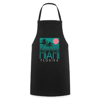 Miami Florida USA Retro Vintage - Kochschürze - Schwarz - Vorne - AI Model Male 185 dark (185cm)