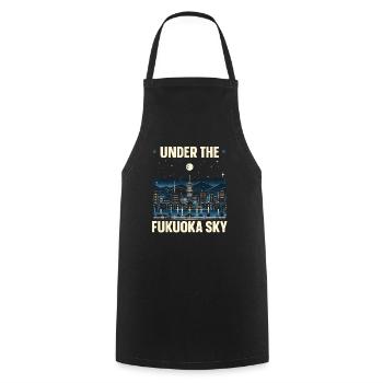 Fukuoka Japan Country Travel Vacation Japanese - Cooking Apron - black - Front - AI Model Male 185 dark (185cm)