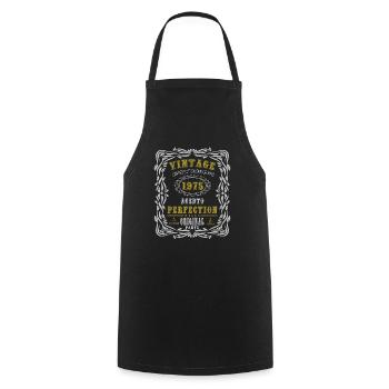 Vintage Birthday Party 1975 Original Parts 49th - Tablier de cuisine - noir - Devant - AI Model Male 185 dark (185cm)