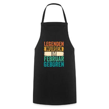 Les légendes sont nées en février - Tablier de cuisine - noir - Devant - AI Model Male 185 dark (185cm)