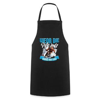 Skifahren Ski Skipiste Wenn die Piste ruft - Kochschürze - Schwarz - Vorne - AI Model Male 185 dark (185cm)