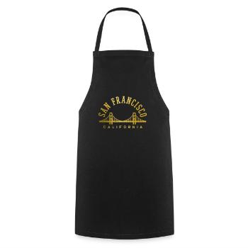 Souvenir de San Francisco en Californie - Tablier de cuisine - noir - Devant - AI Model Male 185 dark (185cm)