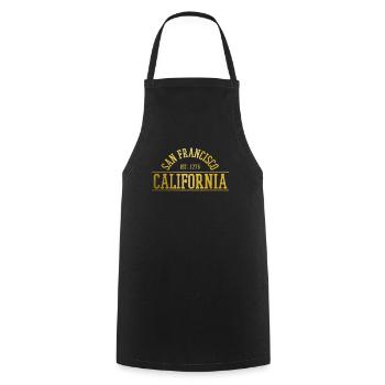 Souvenir de San Francisco en Californie - Tablier de cuisine - noir - Devant - AI Model Male 185 dark (185cm)