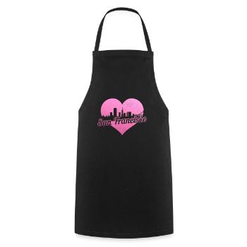 Souvenir de San Francisco en Californie - Tablier de cuisine - noir - Devant - AI Model Male 185 dark (185cm)