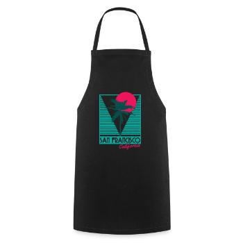 San Francisco California Souvenir - Cooking Apron - black - Front - AI Model Male 185 dark (185cm)