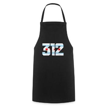 Chicago Illinois Souvenir Gift - Cooking Apron - black - Front - AI Model Male 185 dark (185cm)